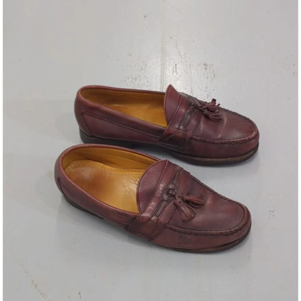 Allen Edmonds 9.5 D Bayfield Tasseled Loafers Brown Comfy Preppy Rubber Sole